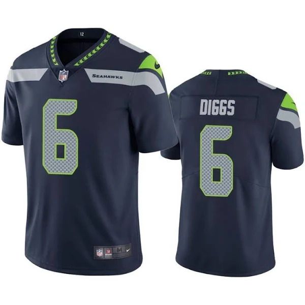 Men Seattle Seahawks 6 Quandre Diggs Nike Navy Vapor Limited NFL Jersey